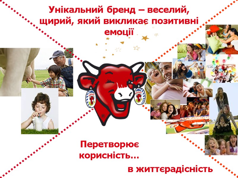 Перетворює корисність… в життєрадісність Унікальний бренд – веселий, щирий, який викликає позитивні емоції